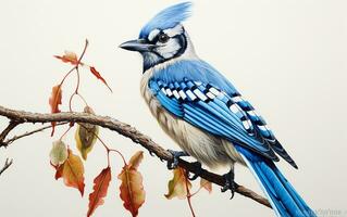 AI Generative Blue Jay Natural bird photography photo