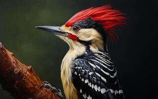 AI Generative Woodpecker bird on natural environment photo