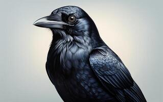 AI Generative American Crow outdoor bird photography photo