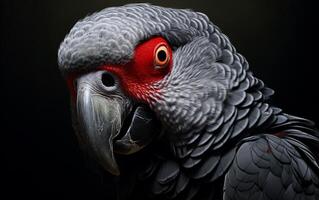 AI generated African Grey Parrot photo