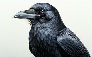 AI Generative American Crow outdoor bird photography photo