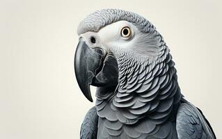 AI generated African Grey Parrot photo