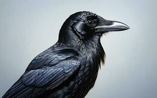 AI Generative American Crow outdoor bird photography photo