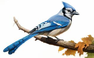 AI Generative Blue Jay Natural bird photography photo