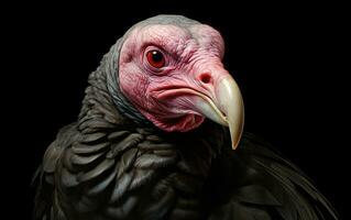 AI Generative Turkey Vulture bird on natural environment photo