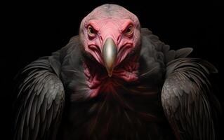 AI Generative Turkey Vulture bird on natural environment photo