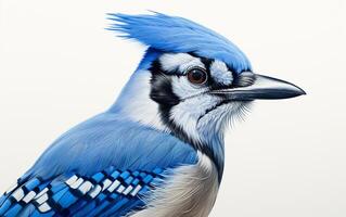 AI Generative Blue Jay Natural bird photography photo