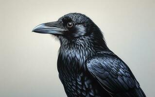 AI Generative American Crow outdoor bird photography photo