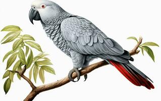 AI generated African Grey Parrot photo