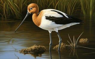 AI generated American Avocet photo