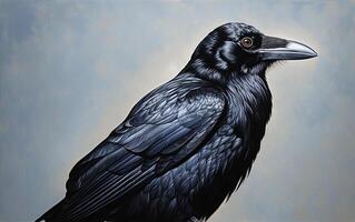 AI Generative American Crow outdoor bird photography photo