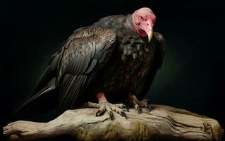 AI Generative Turkey Vulture bird on natural environment photo