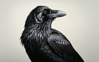 AI Generative American Crow outdoor bird photography photo