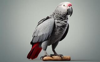 AI generated African Grey Parrot photo