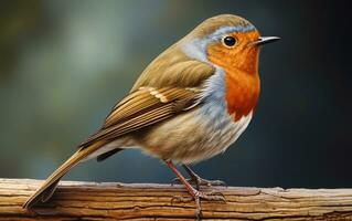 AI Generative cute robin bird on natural environment photo