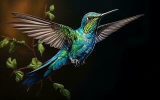 AI Generative Hummingbird Natural animal illustration photography photo