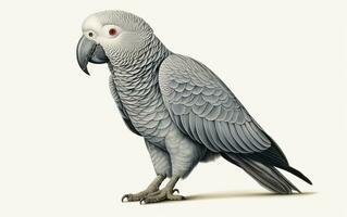 AI generated African Grey Parrot photo