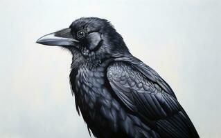AI Generative American Crow outdoor bird photography photo