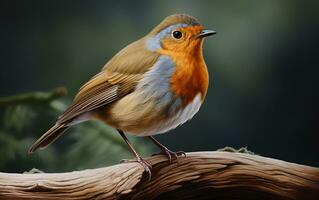 AI Generative cute robin bird on natural environment photo