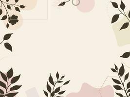 abstract template with plants and flowers, bauhaus, floral background with geometric shapes vector