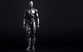 AI generated Robot standing full body modern technology of artificial intelligence AI robot industry photo