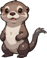 AI generated Cute Otter Cartoon Character png