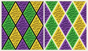 Geometric harlequin patterns with rhombus grid vector