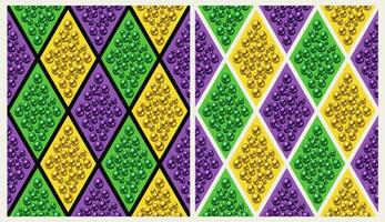 Geometric harlequin patterns with rhombus grid vector