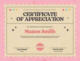 Retro Pastel Certificate of Appreciation template
