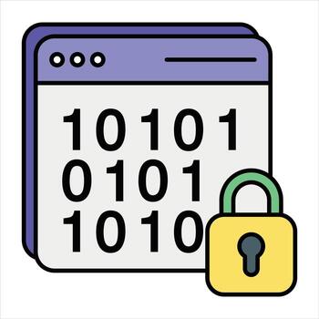 bitcoin encryption color outline icon design style vector