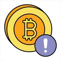 bitcoin error color contorno icono diseño estilo vector