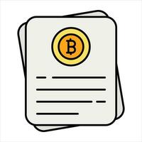 bitcoin archivo color contorno icono diseño estilo vector