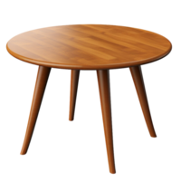 ai gegenereerd ronde houten wijnoogst tafel klem kunst png