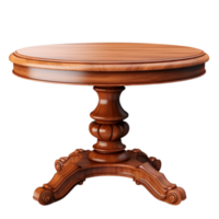 ai généré rond en bois ancien table agrafe art png