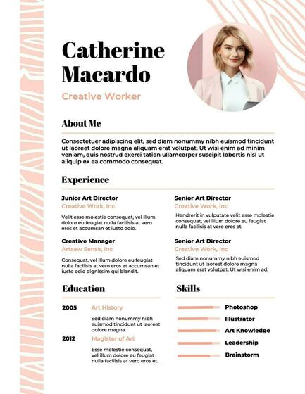White & Pink Resume Template