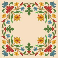 Seamless floral wall pattern of the Mughal era, Mughal Traditional colourful arch gate vector pattern, seamless Indian mughal flower motif, Beautiful Mughal Border With Supporting Borders F
