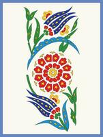 Mughal flower pattern with blue background,Textile, vector