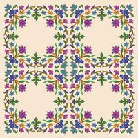 Seamless floral wall pattern of the Mughal era, Mughal Traditional colourful arch gate vector pattern, seamless Indian mughal flower motif, Beautiful Mughal Border With Supporting Borders F
