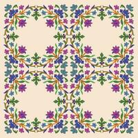 Seamless floral wall pattern of the Mughal era, Mughal Traditional colourful arch gate vector pattern, seamless Indian mughal flower motif, Beautiful Mughal Border With Supporting Borders F