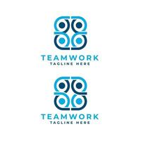 Team work logo design creative modern concept for business and corporate company vector