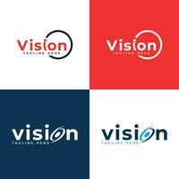 Vision word mark logo design collections modern and simple concepts vector