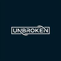 Unbroken wordmark design text logo concept creative and simple vector