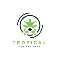 Tropical creative modern logo mark design concept vector