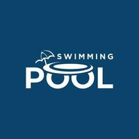 swimming pool logo design creative wordmark text design vector