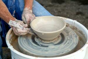 Traditional Clay Potter Wheel Myanmar Artist photo