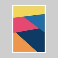 Abstract poster colorful geometric shapes. Primitive blocks suprematism style. Modern vector illustration