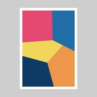 Abstract poster colorful geometric shapes. Primitive blocks suprematism style. Modern vector illustration