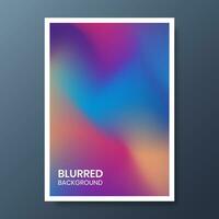 Blurred cover background with modern abstract gradient colors. Collection of delicate templates for brochures, posters, banners, flyers and cards. Vector illustration