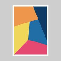 Abstract poster colorful geometric shapes. Primitive blocks suprematism style. Modern vector illustration