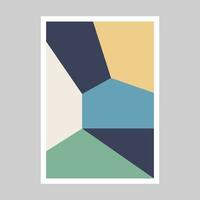 Abstract poster colorful geometric shapes. Primitive blocks suprematism style. Modern vector illustration